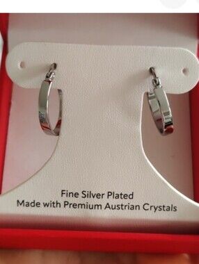New!Sofia James fine silver-plated hoop earrings Premium Austrian Crystals Y2K